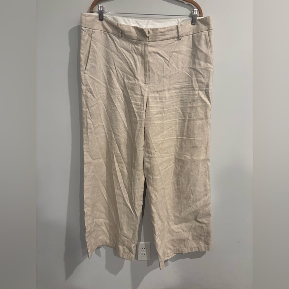 Michael Kors Light Beige Linen Pants SMALL CALLOUT - Picture 1 of 4